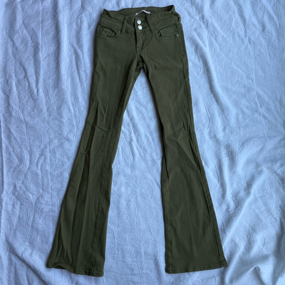 PacSun stretch bootcut low rise jeans olive